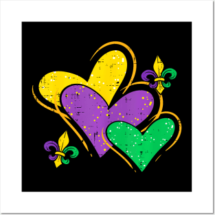 Mardi Gras Hearts Cute Outfit Women Girls Kids Toddler Posters and Art
